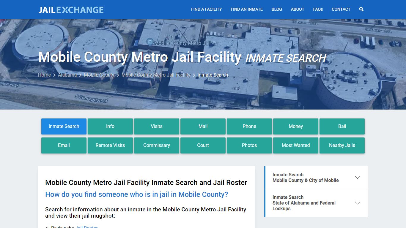 Mobile County Metro Jail Facility Inmate Search