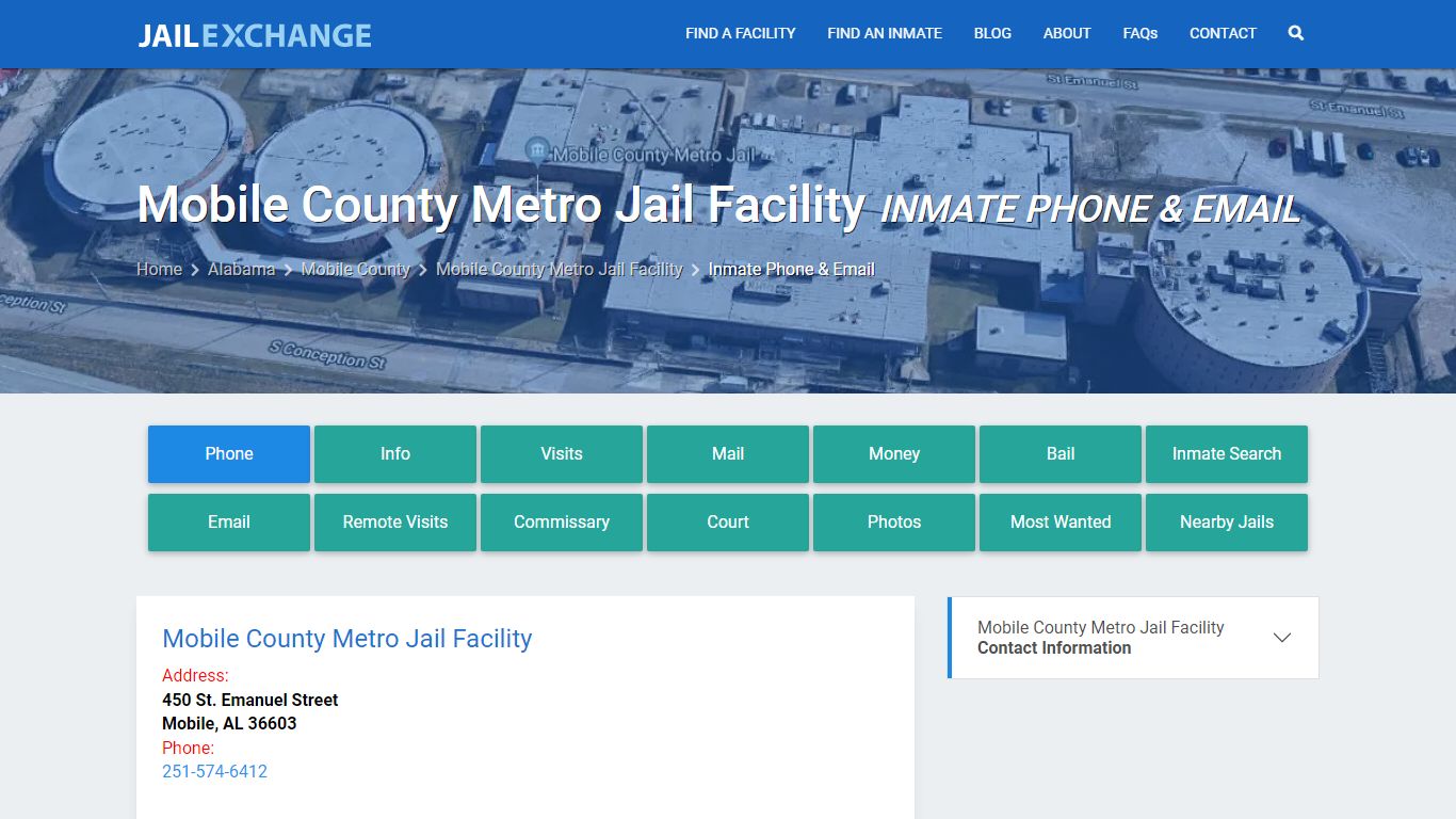 Inmate Phone - Mobile County Metro Jail Facility, AL
