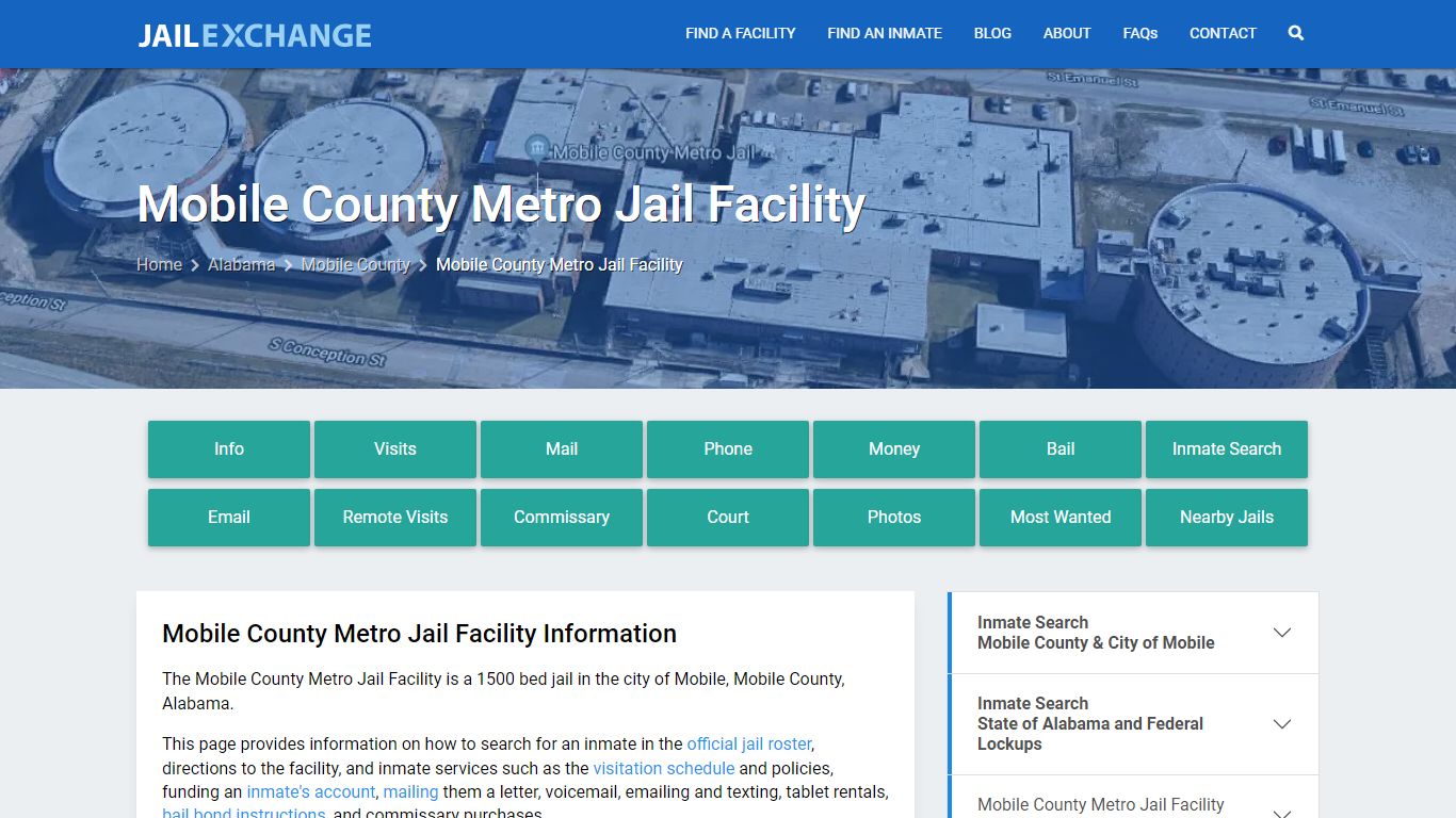 Mobile County Metro Jail Facility, AL Inmate Search, Information